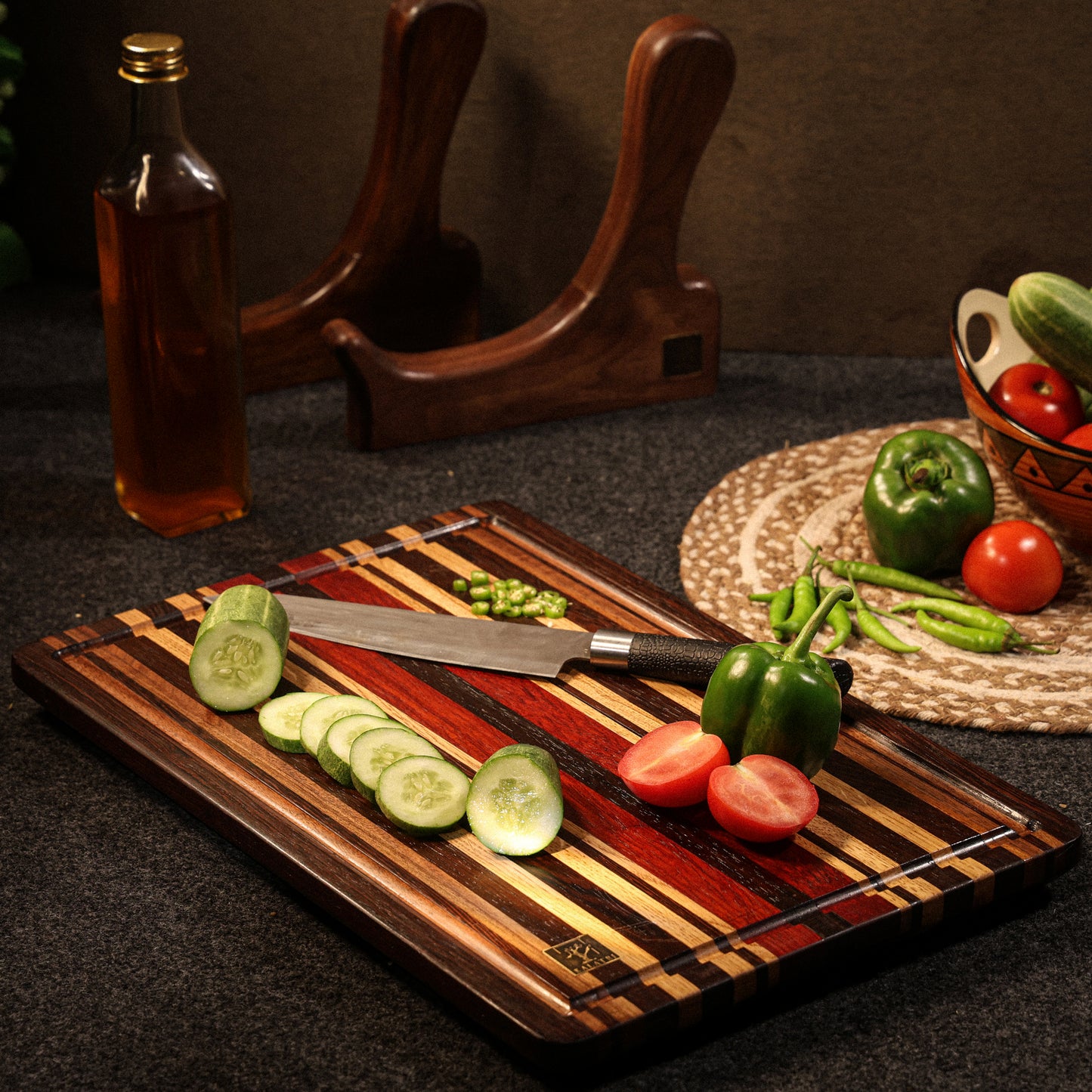 Chopping Board Brass Feet