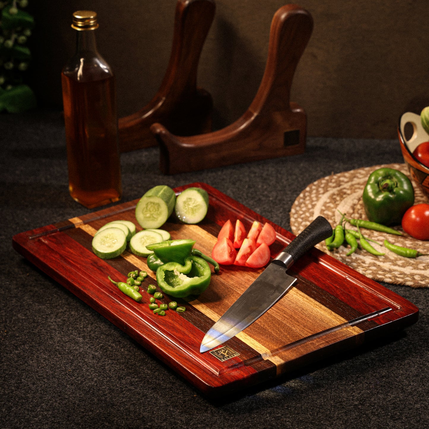 Chopping Board Brass Feet
