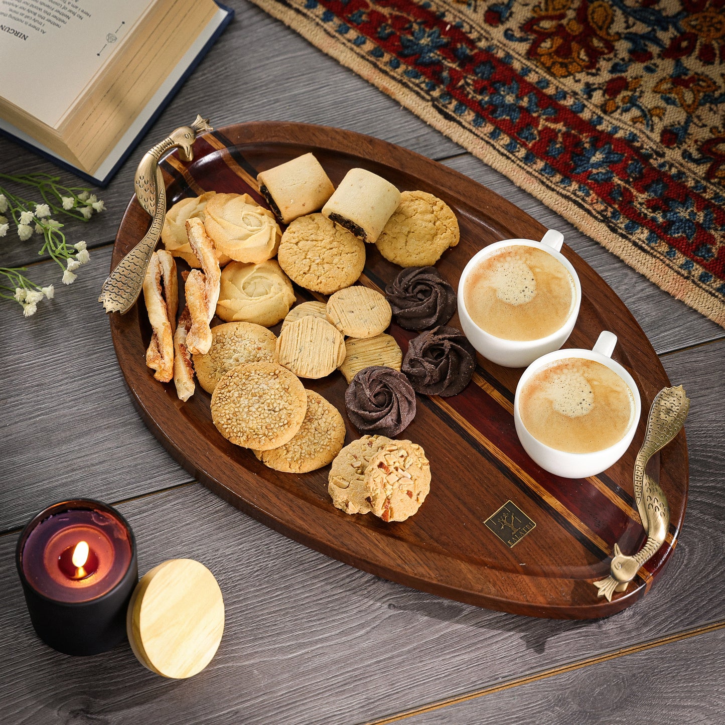 Nautique Luxe Wooden Serving Tray