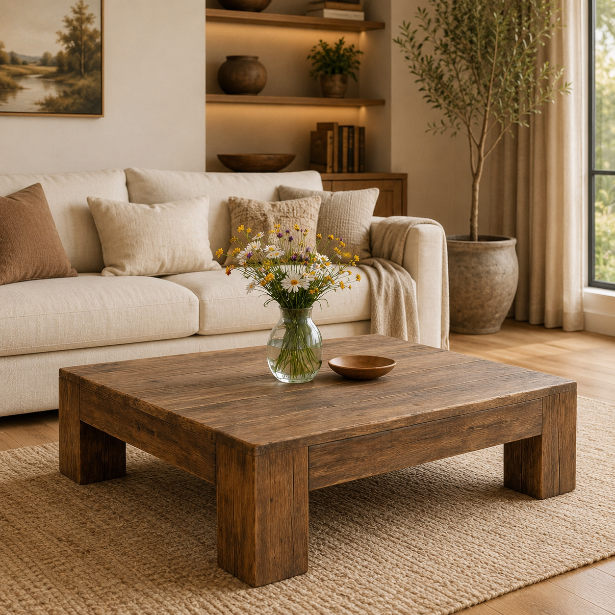 AUREL Rustic American Oakwood Coffee Table