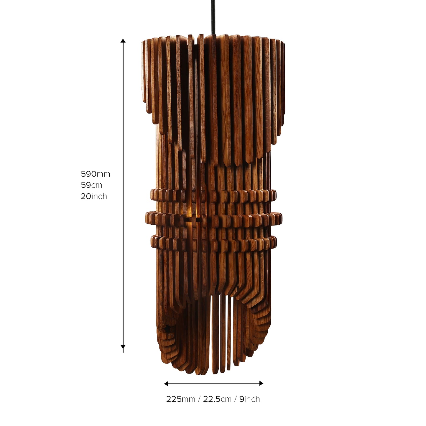 Geometric Lantern Wooden Pendant Light
