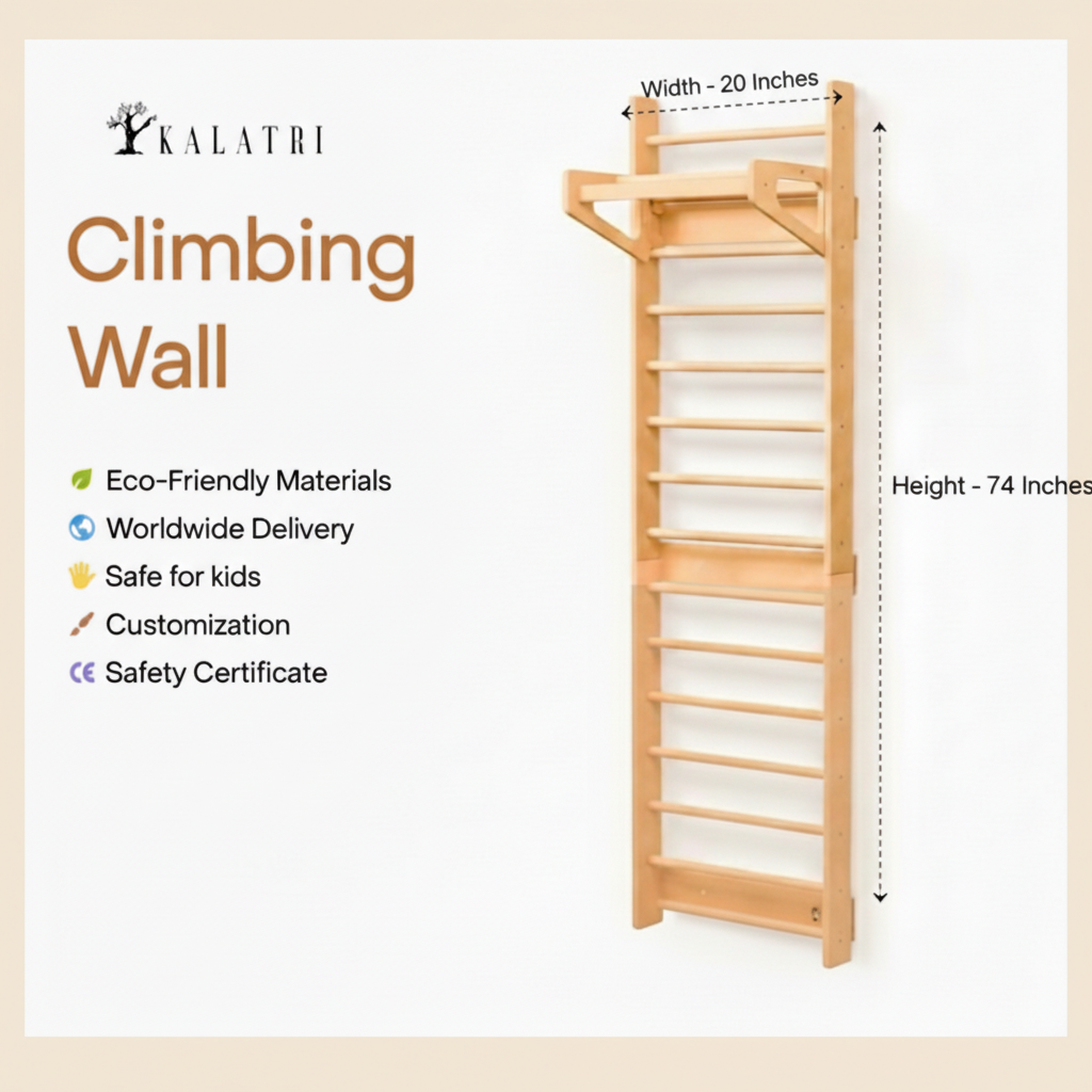 Kids Ladder with Hanging Bar β Montessori Indoor Play Gym