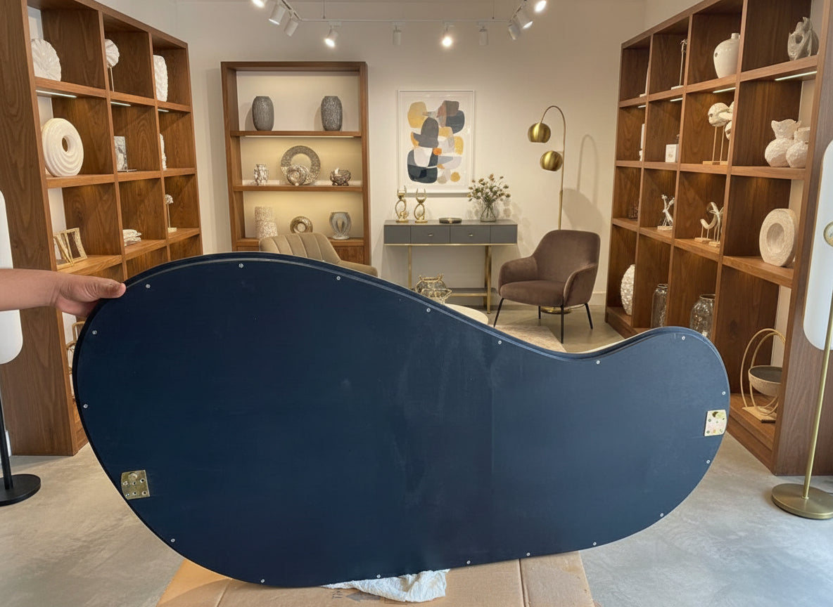 Sculpted Free-Form Wood Mirror