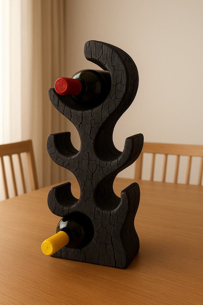 Premium Hand-Carved Wine Bottle Rack