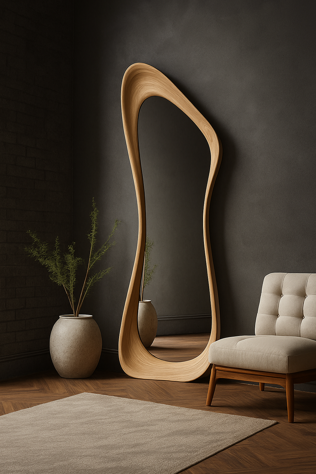 Velvet Gaze Teakwood Mirror