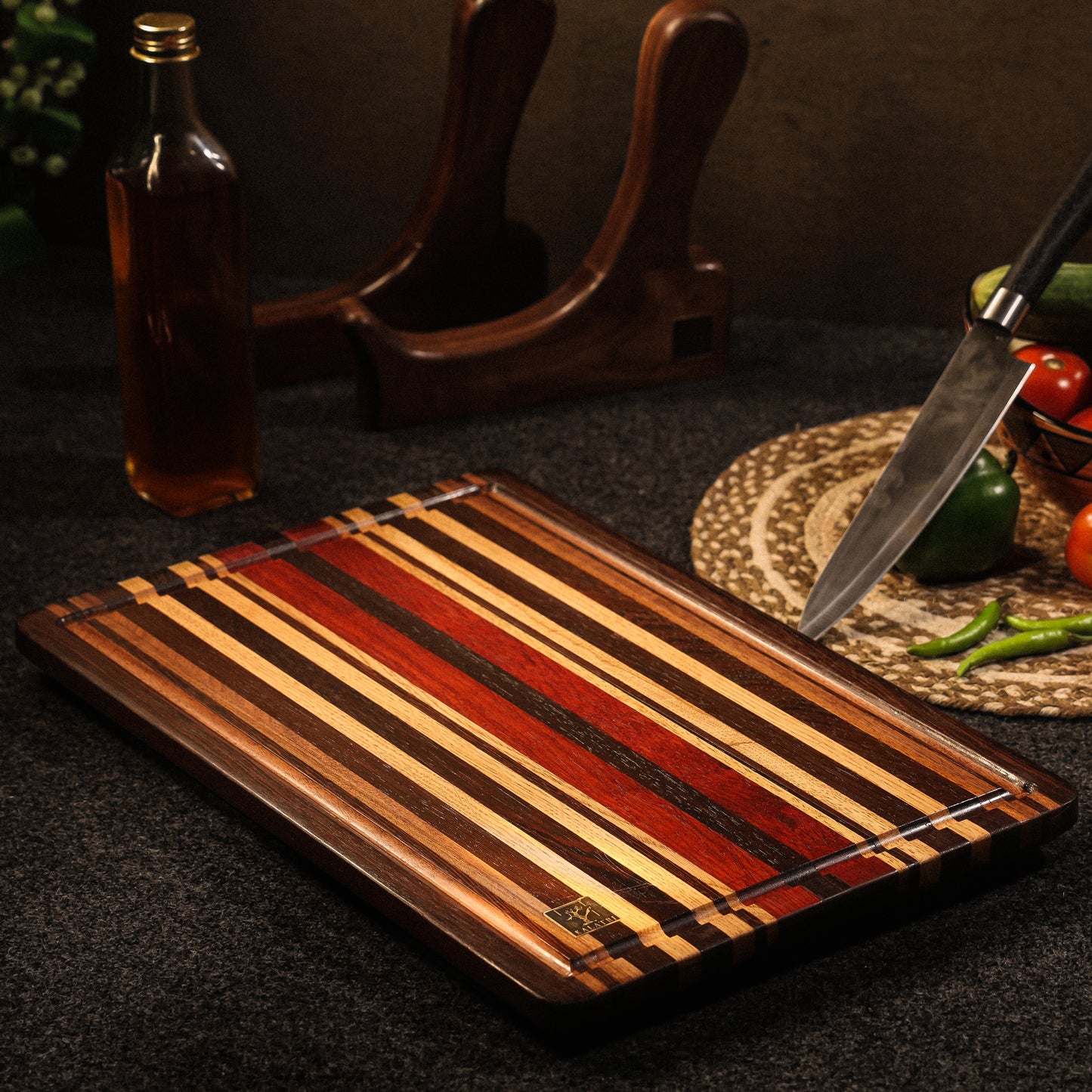 Chopping Board Brass Feet