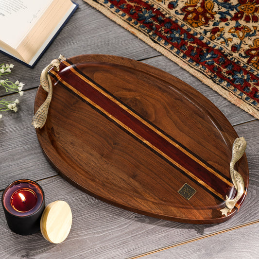 Nautique Luxe Wooden Serving Tray