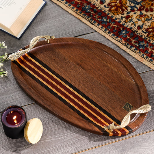 Voyage Oval Wooden Serving Tray