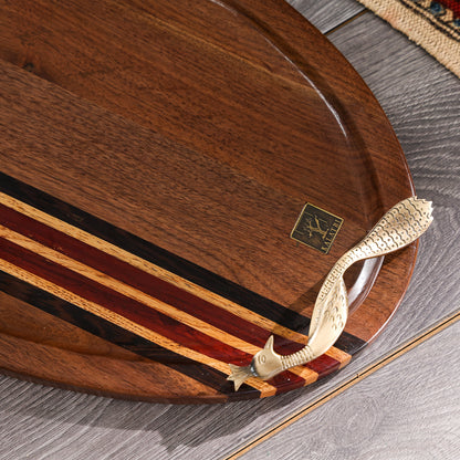Voyage Oval Wooden Serving Tray