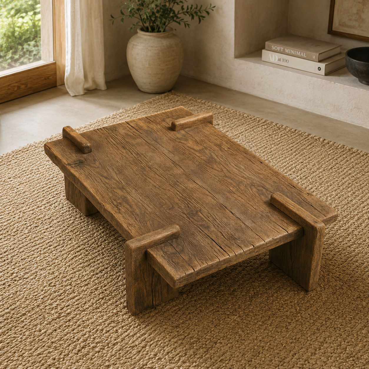 AUREN Rustic American White Oak Coffee Table