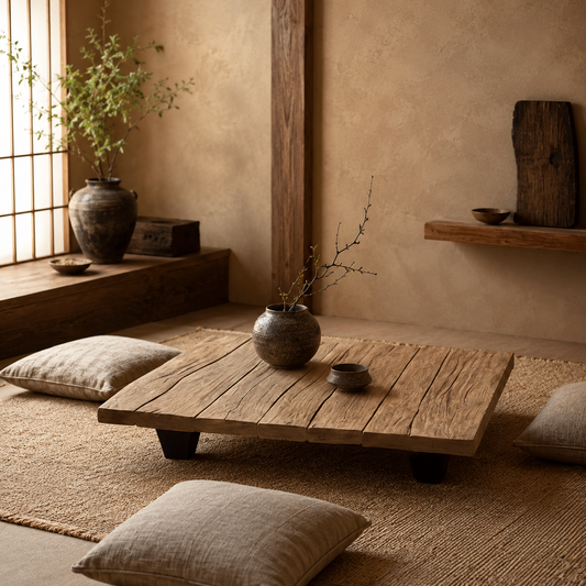 AKARI Low Profile Rustic American Oakwood Coffee Table