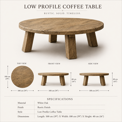Avery  Rustic American Oakwood Coffee Table