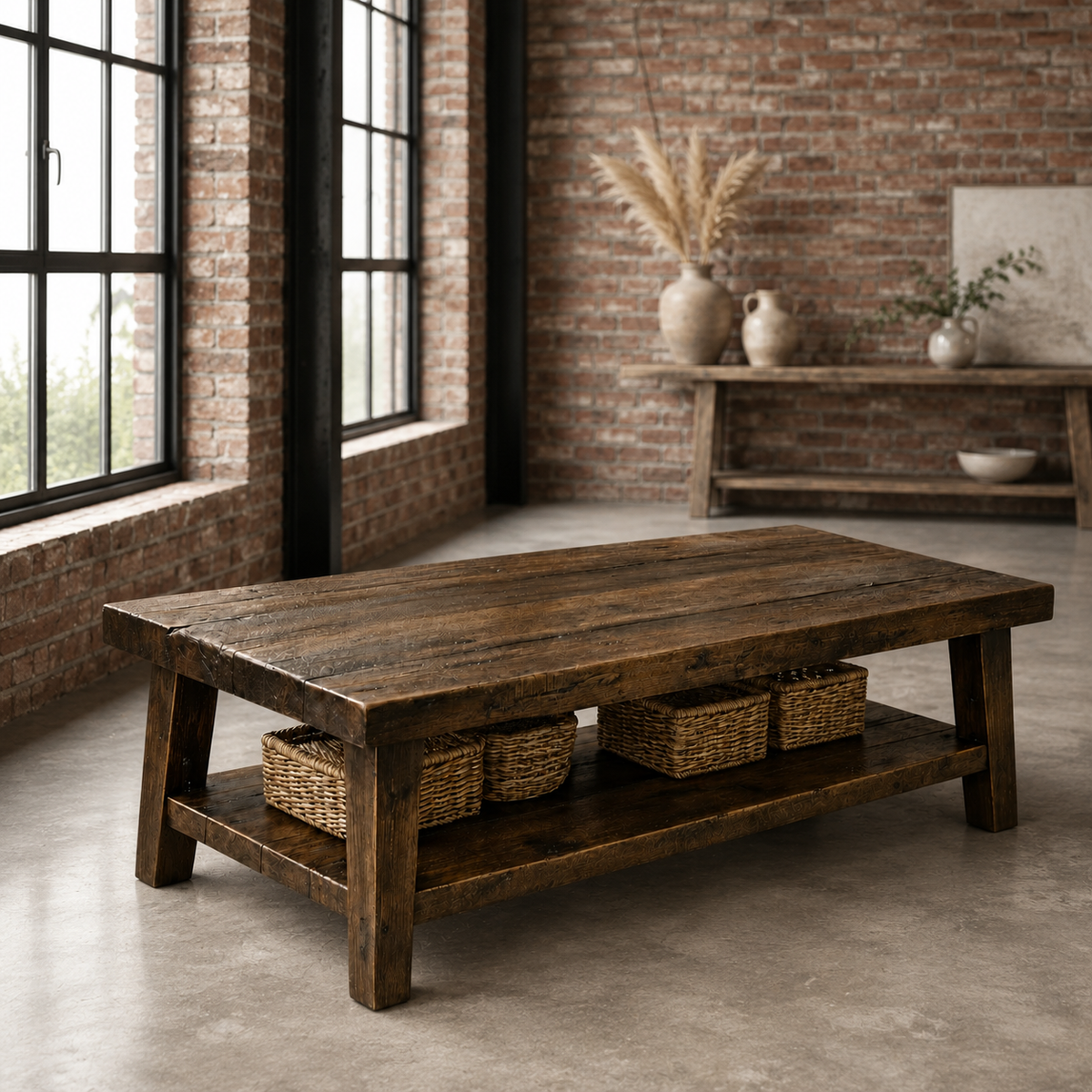 Asher Rustic American Oakwood Coffee Table