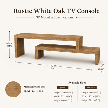 AMORY Rustic American Oakwood TV Stand
