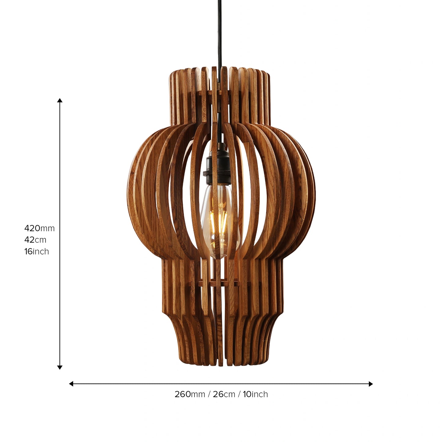 Wave Crest Wooden Lamp Pendant Light