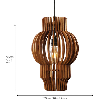 Wave Crest Wooden Lamp Pendant Light