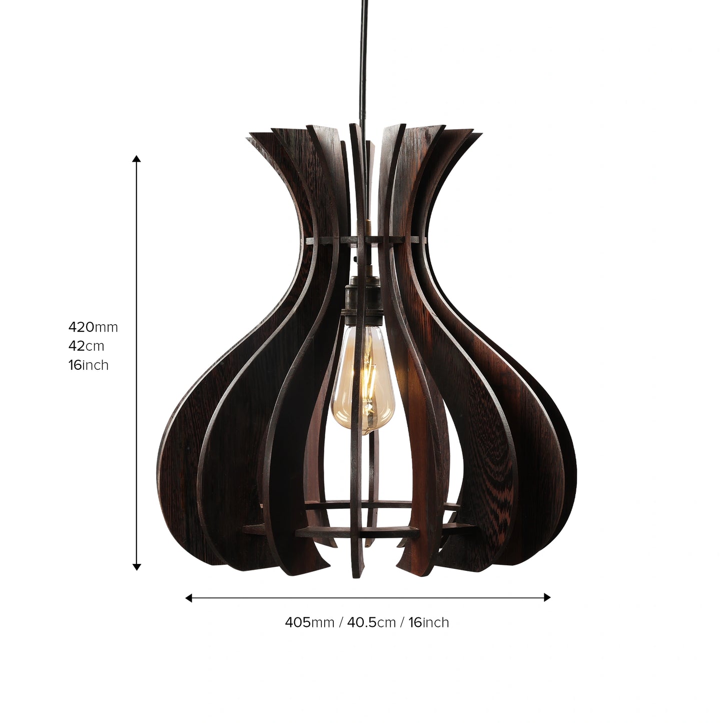 Wavy Spiral Wooden Pendant Lamp