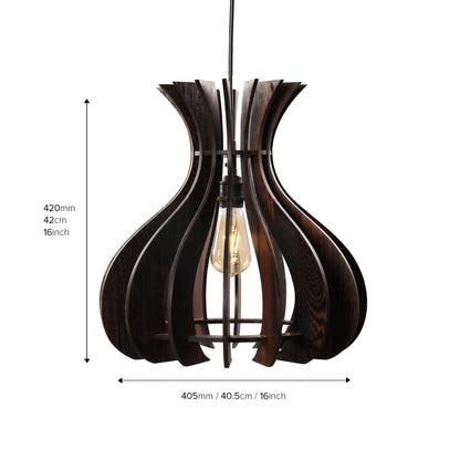 Wavy Spiral Wooden Pendant Lamp