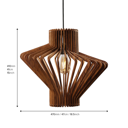 Vintage Barrel Wooden Pendant Lamp