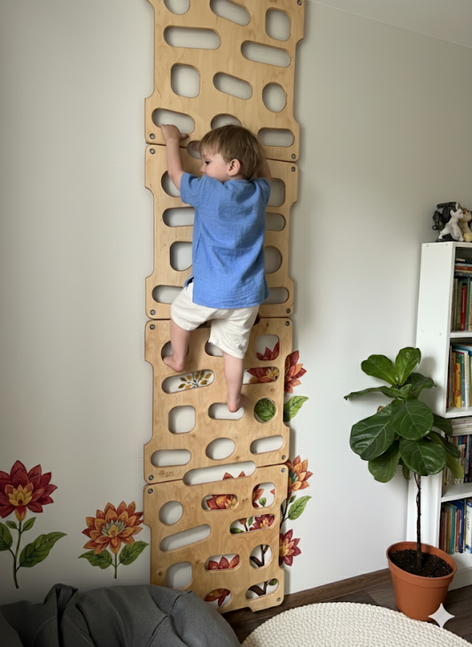 Wooden Indoor Climbing Wall – Montessori Inspired Active Play Gym
