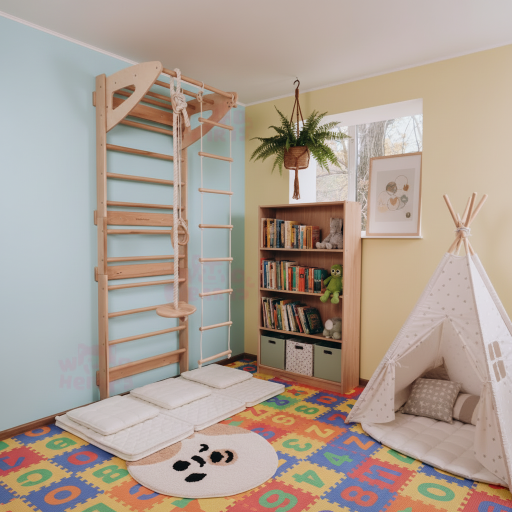Kids Ladder With  Play Toys – Montessori Indoor Climbing Gym