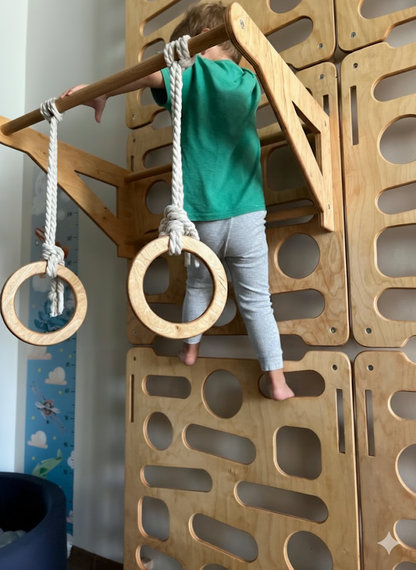 Wooden Indoor Climbing Wall – Montessori Inspired Active Play Gym