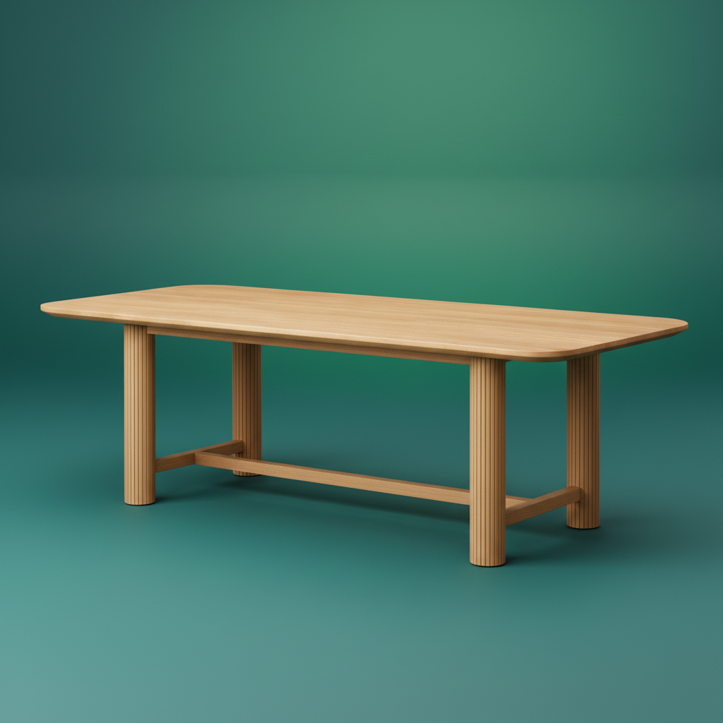 Fluted Oak Dining Table