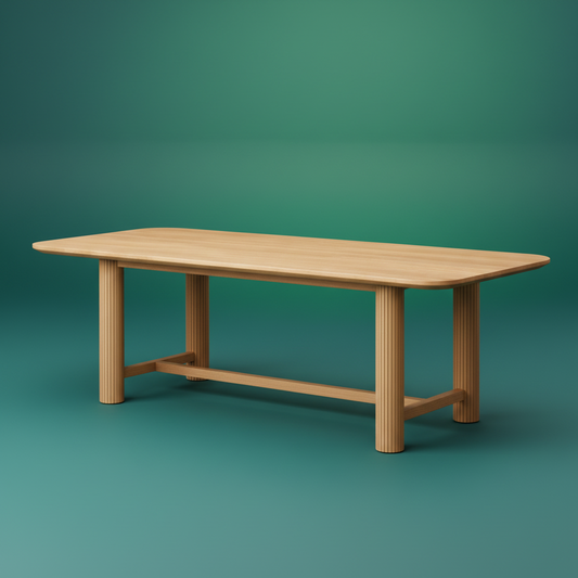 Fluted Oak Dining Table