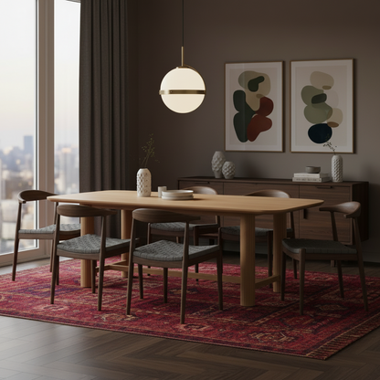 Fluted Oak Dining Table