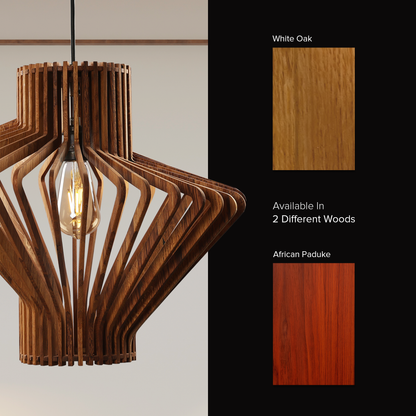 Vintage Barrel Wooden Pendant Lamp