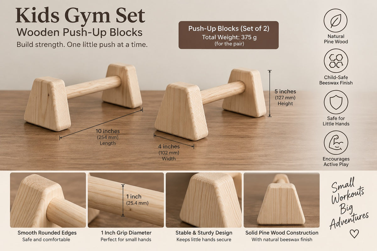 Wooden Kids Gym Set | Premium Pine Wood Gym Equipment for Toddlers