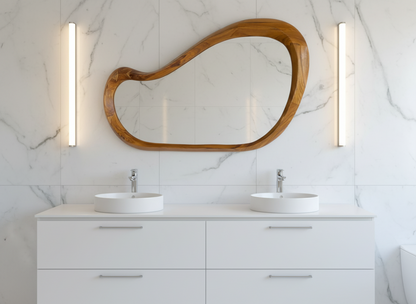 Sculpted Free-Form Wood Mirror