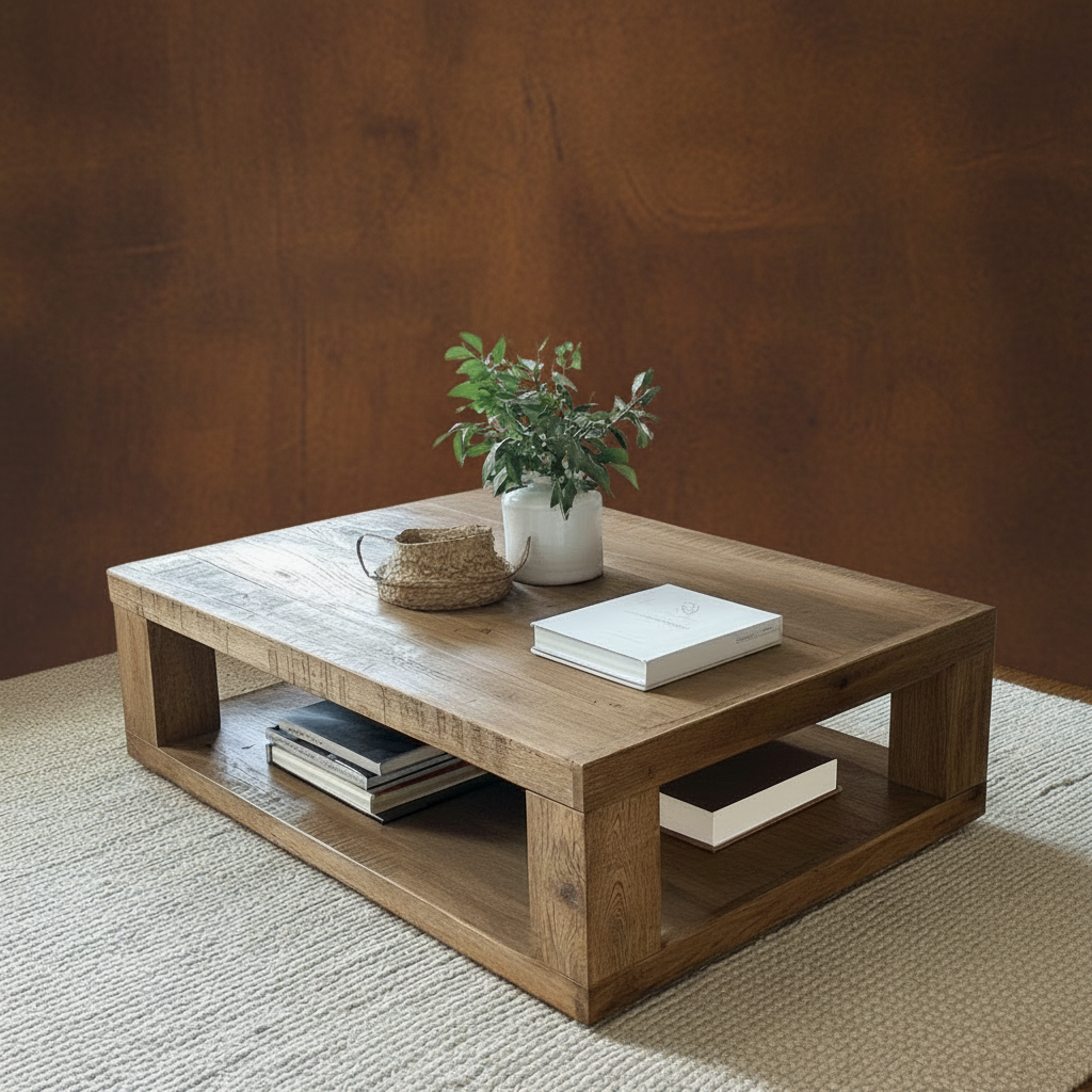 ALDEN Rustic American OAKWOOD Coffee Table