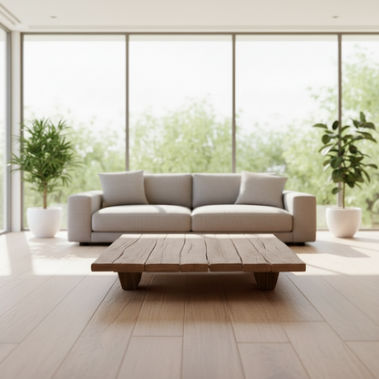 Akari Low Profile Rustic American Oakwood Coffee Table