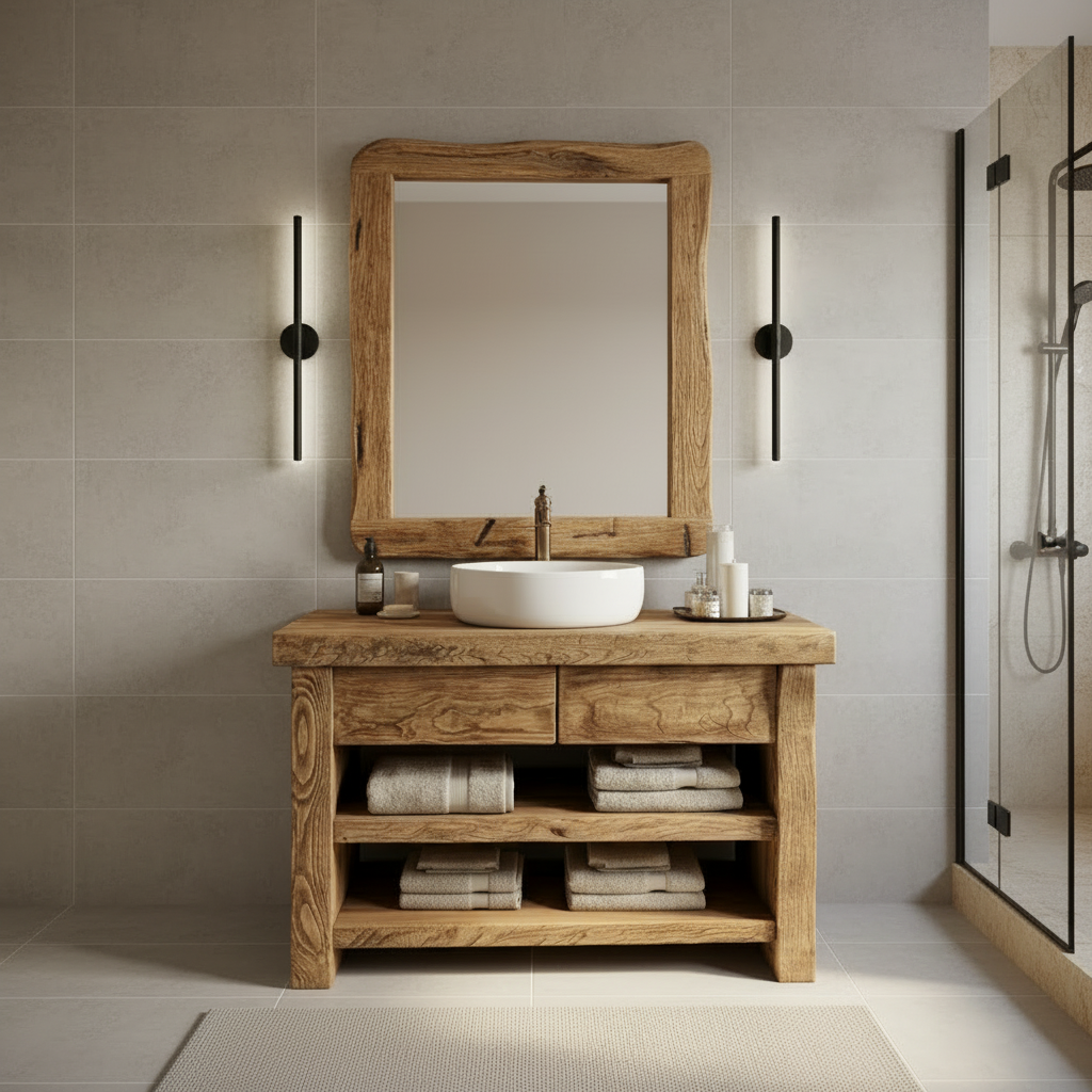 ALCOTT  Rustic American Oakwood Bathroom Vanity