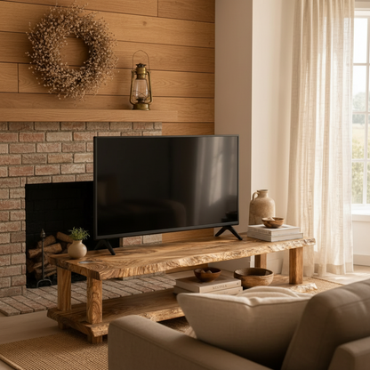 ASTOR Live Edge Rustic American Oakwood TV Stand