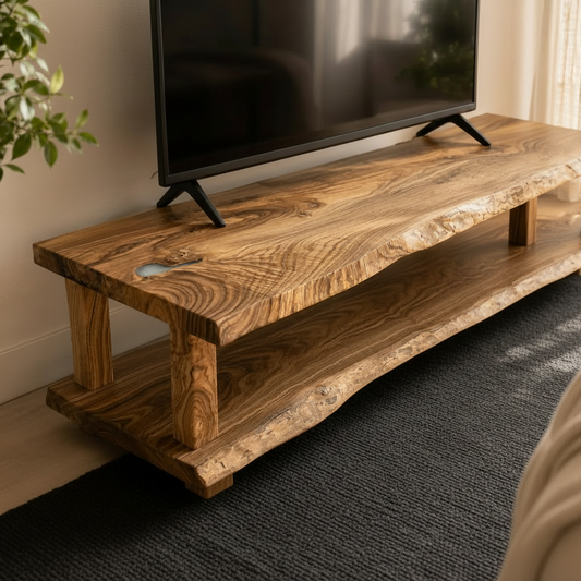 Astor Live Edge Rustic American Oakwood TV Stand