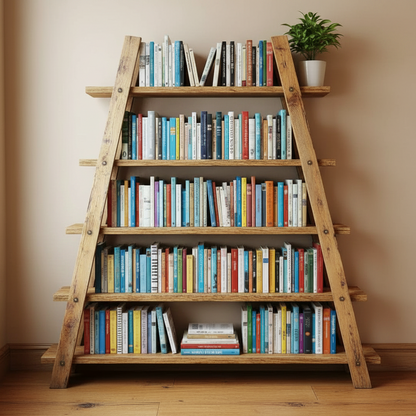 ALARIC Grand Rustic American Oakwood Bookshelf
