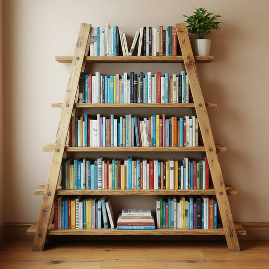 ALARIC Grand Rustic American Oakwood Bookshelf