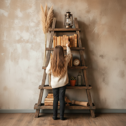 AUSTEN Rustic American Oakwood Display Bookshelf