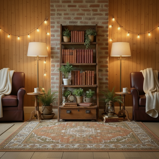 Ardeno Rustic American Oakwood Ladder Bookshelf