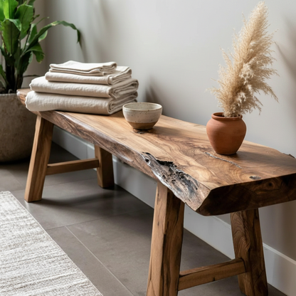 AMES 45mm Live Edge Solid Ashwood Bench