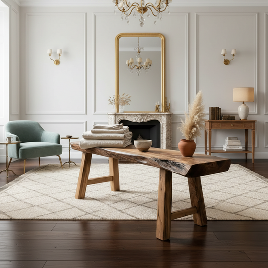 Ames 45mm Live Edge Solid Ashwood Bench