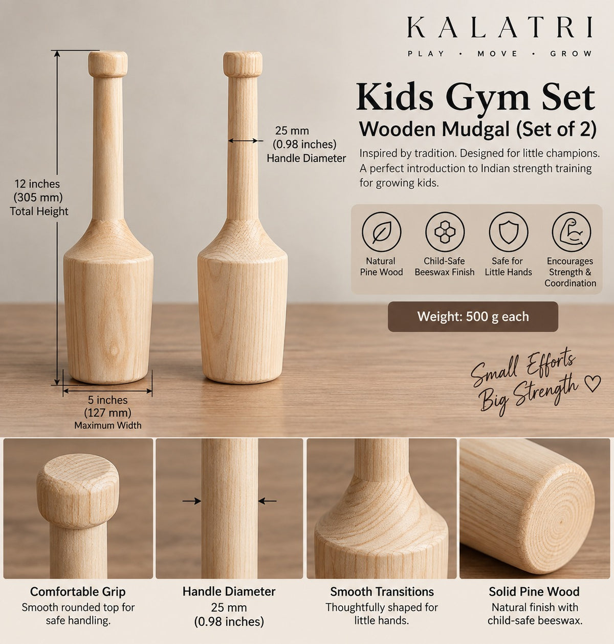 Wooden Kids Gym Set | Premium Pine Wood Gym Equipment for Toddlers