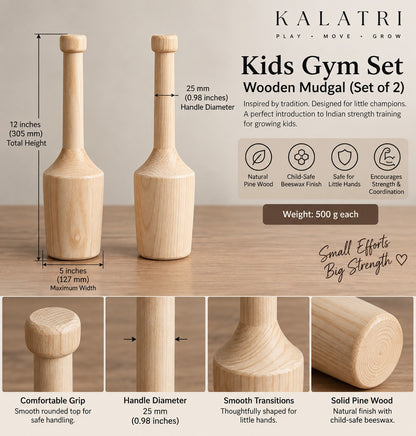 Wooden Kids Gym Set | Premium Pine Wood Gym Equipment for Toddlers