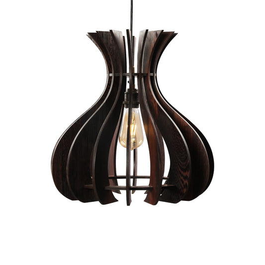 Wavy Spiral Wooden Pendant Lamp