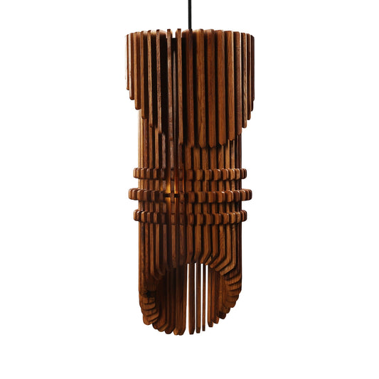 Geometric Lantern Wooden Pendant Light