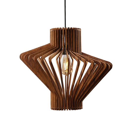 Vintage Barrel Wooden Pendant Lamp