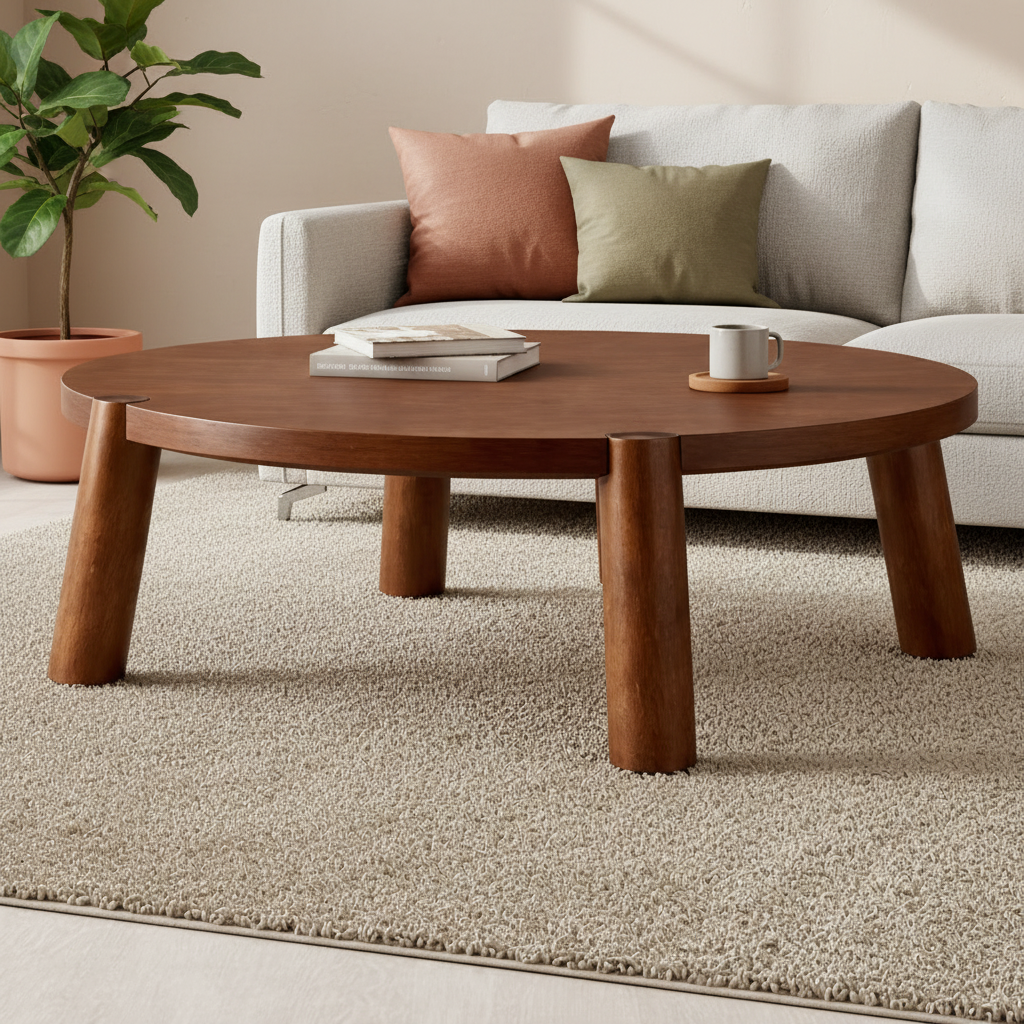 PureForm Round Wooden Coffee Table