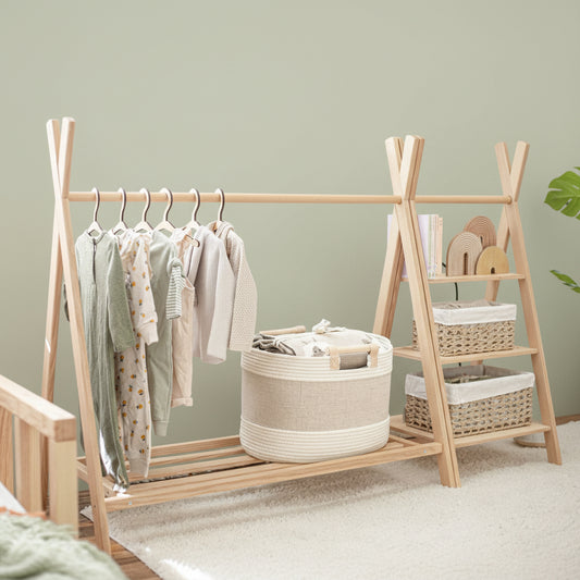 Montessori Wooden Scandinavian  Wardrobe & Storage Unit